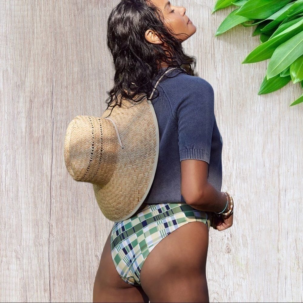 Faithfull the Brand Plaid Bikini Bottoms in Billie Check Print Small